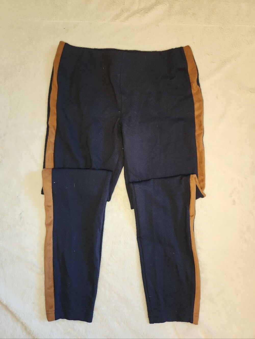 Lauren Ralph Lauren Navy Blue Leggings Riding Pants w/ Suede Accent Size Medium